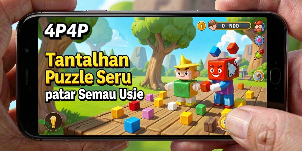 Tampilan gameplay 4P4P dengan tantangan Puzzle yang menarik.