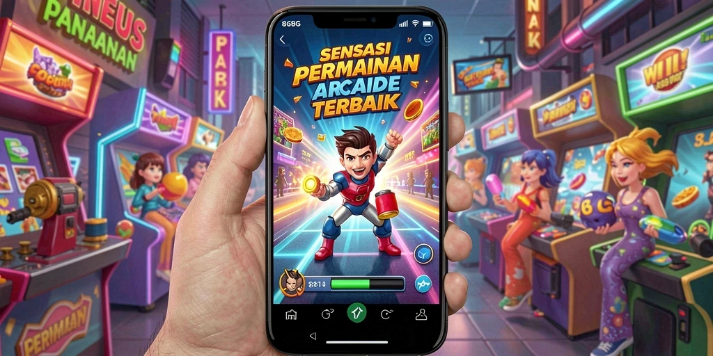 Screenshot menunjukkan aksi seru dalam permainan Arcade 8G8G.
