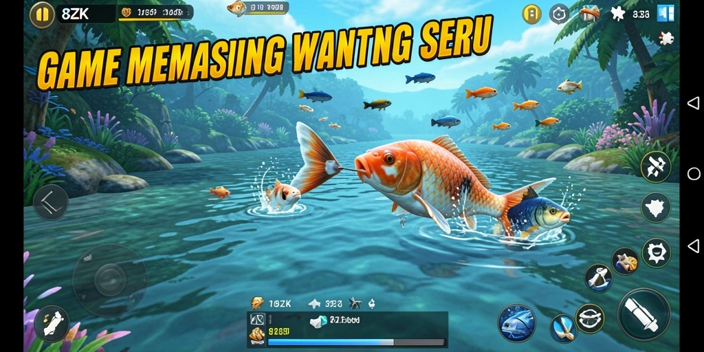 Tangkapan ikan besar dalam gameplay 8ZK yang mendebarkan.