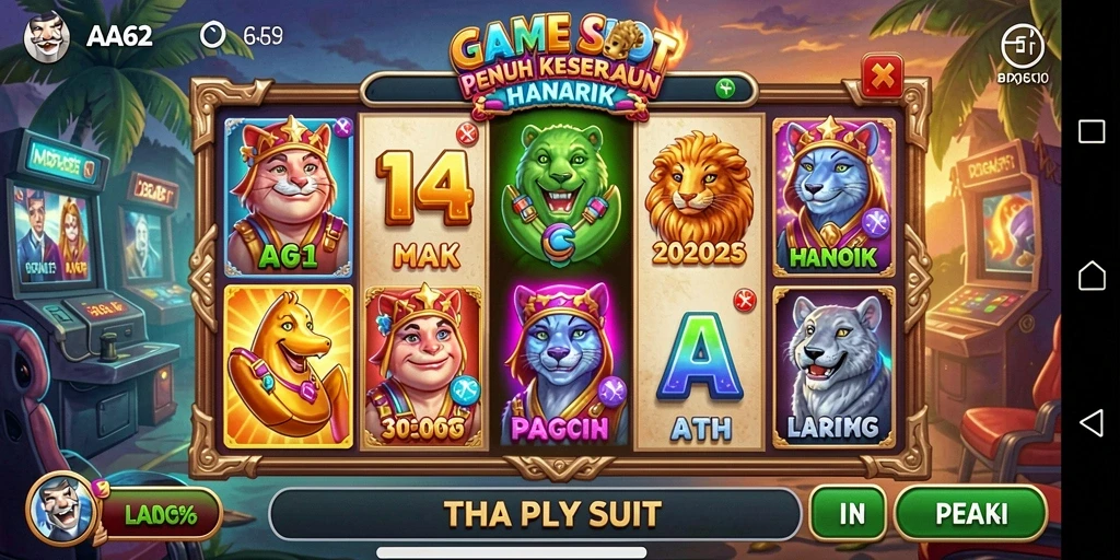 Tampilan gameplay menegangkan dan peluang menang besar di AA62.