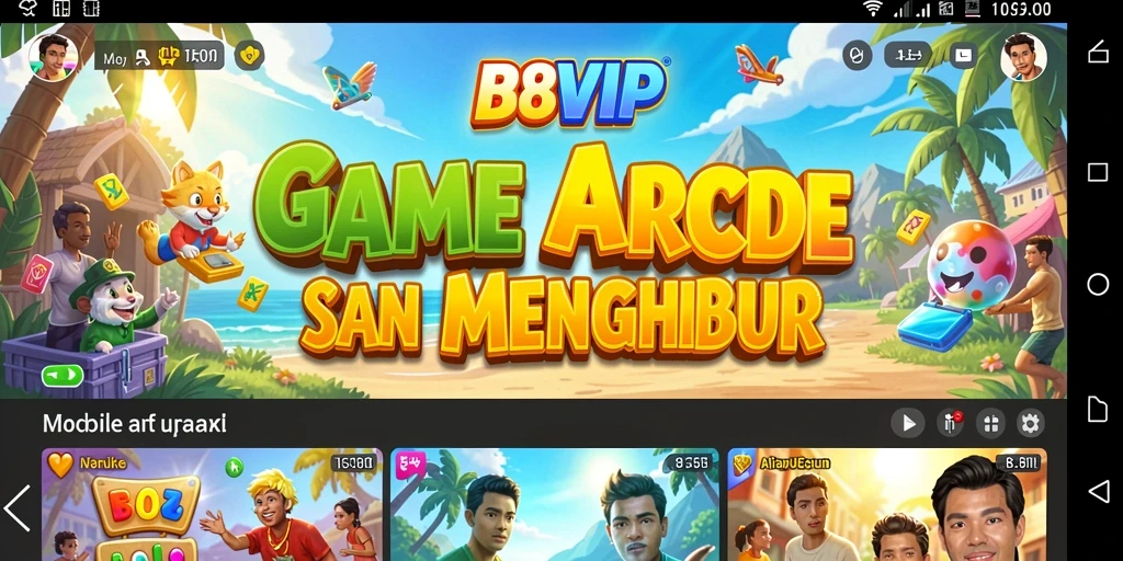 Tampilan gameplay B8VIP yang penuh warna dan dinamis.