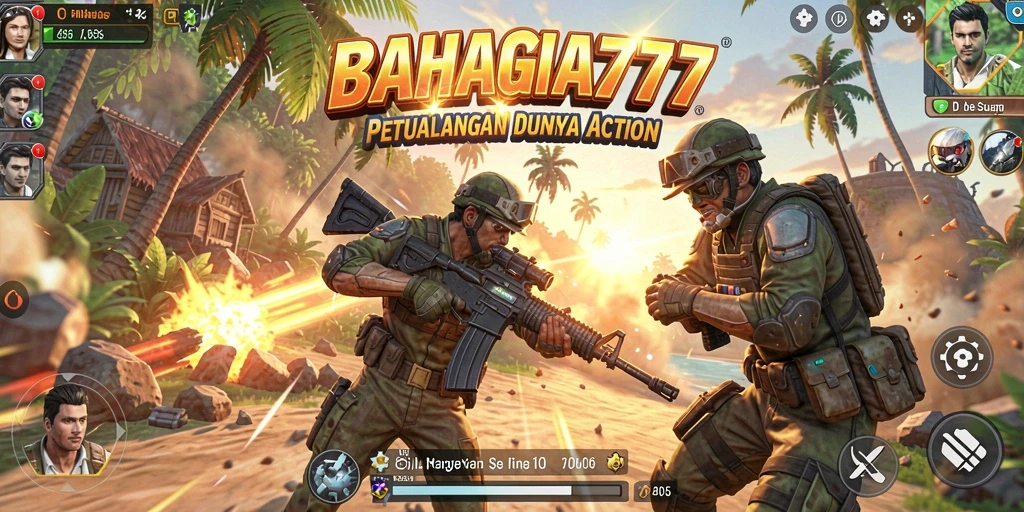Tampilan aksi mendebarkan dalam gameplay BAHAGIA777.