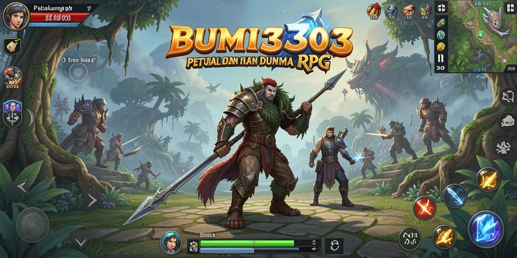 Gameplay RPG yang menampilkan pertarungan seru dan strategi.