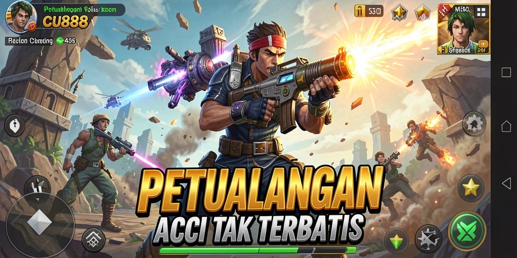 Tangkapan layar CU888 menampilkan aksi mendebarkan dalam pertempuran yang intens.