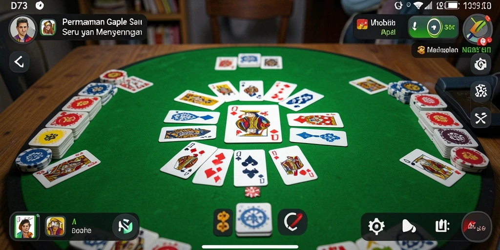 Tampilan gameplay Gaple yang seru dan interaktif di D73.