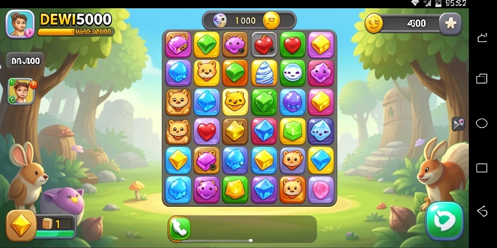 Gameplay DEWI5000 yang menggugah selera dan penuh warna.
