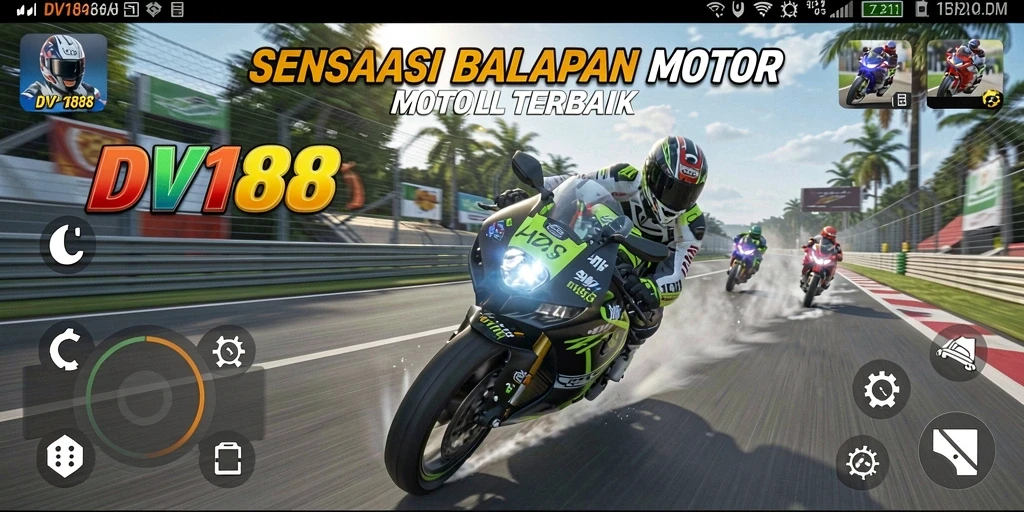 Tampilan gameplay seru dan balapan motor yang mendebarkan.