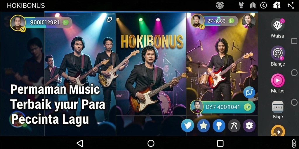 Screenshot HOKIBONUS yang menampilkan gameplay musik yang penuh keseruan.