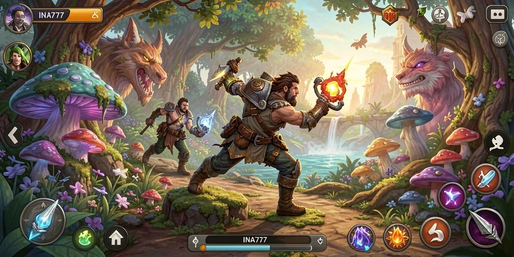 Tampilan gameplay INA777 yang menampilkan petualangan epik.