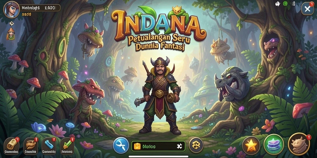 Tampilan gameplay seru di INDAAA saat menjelajahi dunia fantasi.
