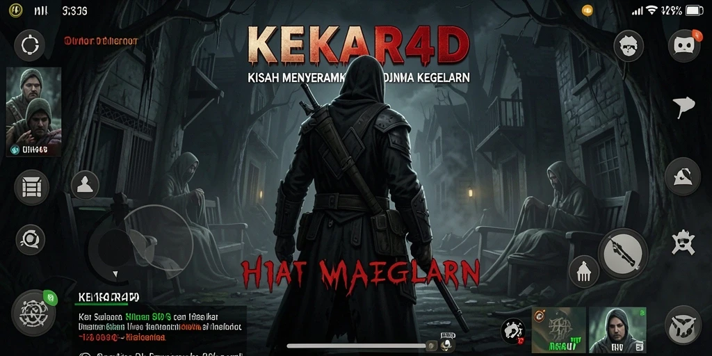 Tampilan gameplay menegangkan di dunia <strong>KEKAR4D</strong> yang gelap.
