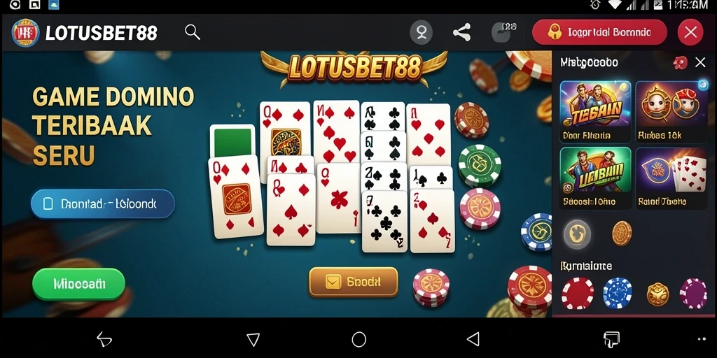 Menampilkan gameplay domino yang seru dan interaktif.