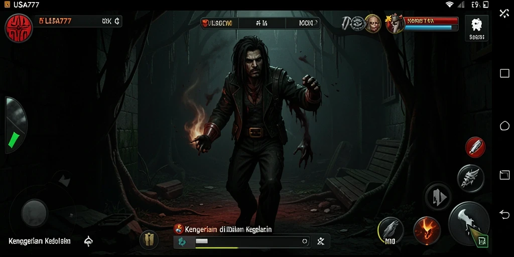 Gameplay menegangkan dalam suasana gelap dan mencekam.