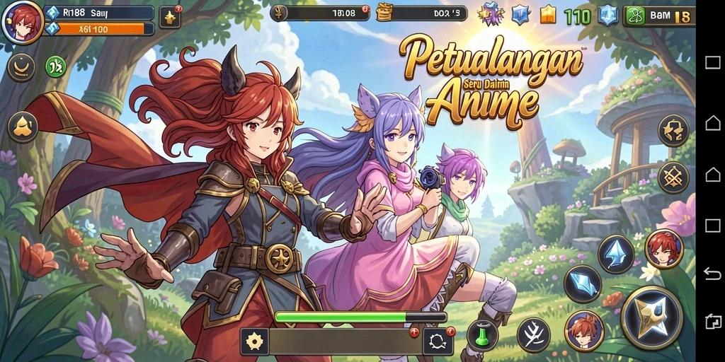 Screenshot gameplay RI188 menampilkan pertarungan seru dengan karakter anime.