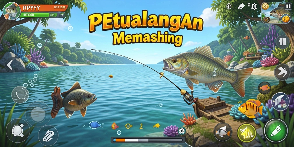 Screenshot gameplay RPYYY menampilkan aktivitas memancing yang seru dan menantang.