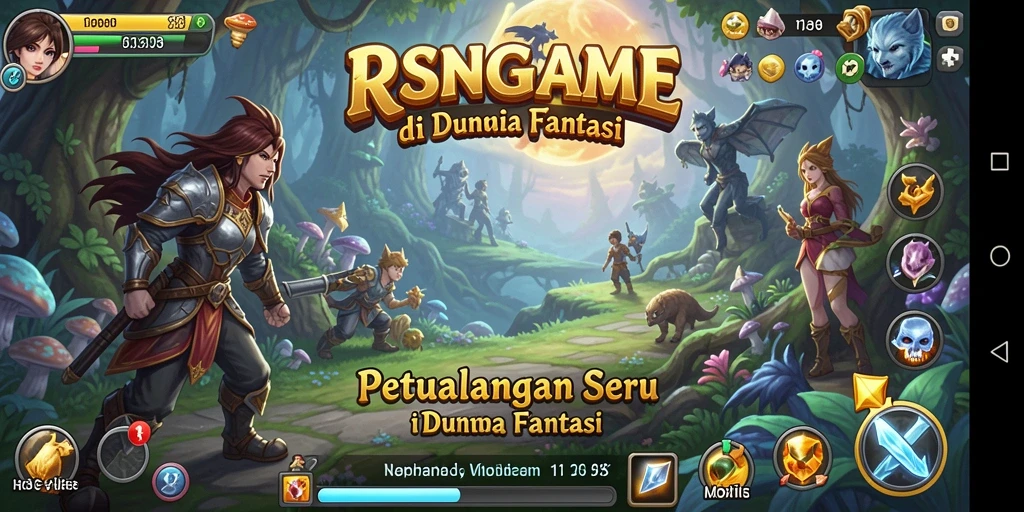 Screenshot gameplay RSNGAME yang menggambarkan aksi petualangan yang seru.