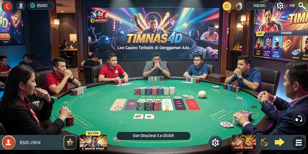 Screenshot gameplay Live Casino TIMNAS4D yang mendebarkan.