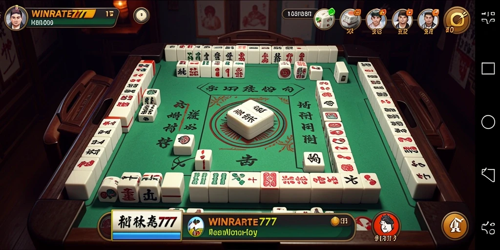 Screenshot gameplay <strong>WINRATE777</strong>, menampilkan suasana Mahjong yang menyenangkan.