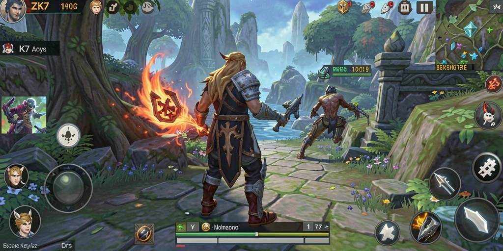 Tampilan gameplay seru di ZK7 dengan pertarungan yang mendebarkan.